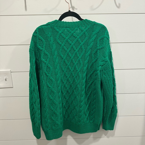 Sézane Bright Green Cable Knit Sweater - Picture 5 of 7